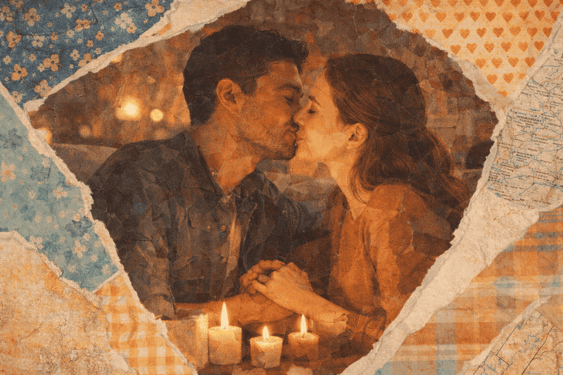 O que fazer no Valentine’s Day em casa com simplicidade 3 O que fazer no Valentine’s Day em casa com casal se beijando em clima romântico e luz de velas