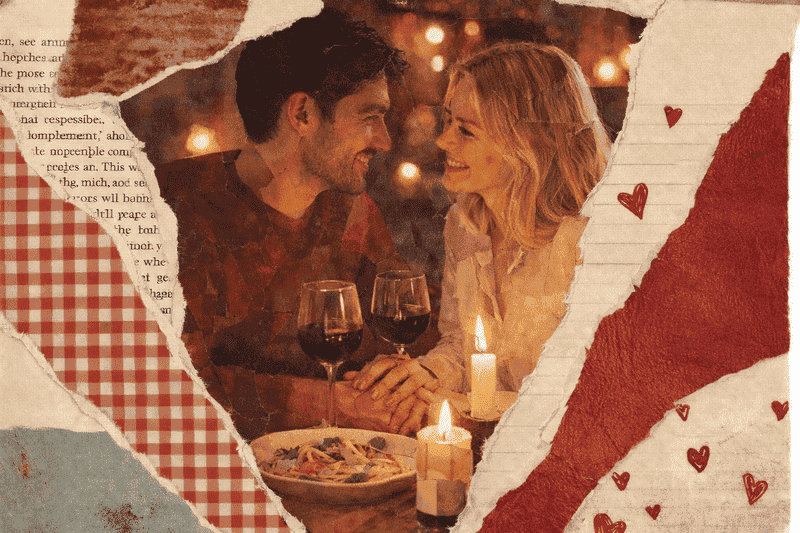 O que fazer no Valentine’s Day em casa com simplicidade 2 O que fazer no Valentine’s Day em casa com jantar romântico feito em recortes artísticos