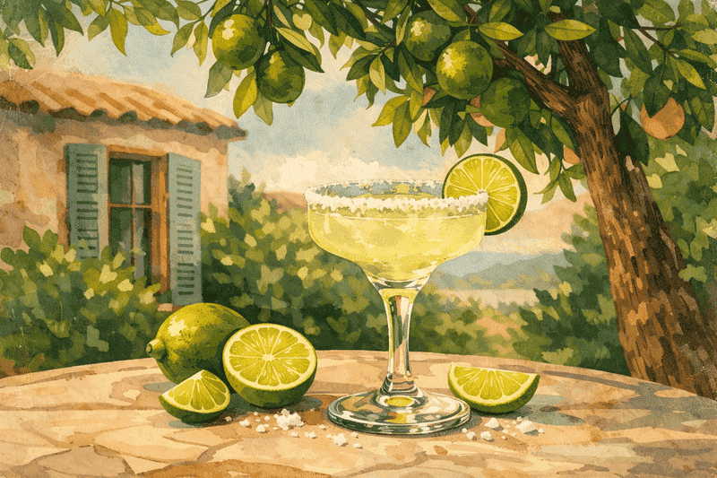 Como fazer margarita em casa fácil 3 como fazer margarita em casa margarita com limões em cenário ilustrado externo
