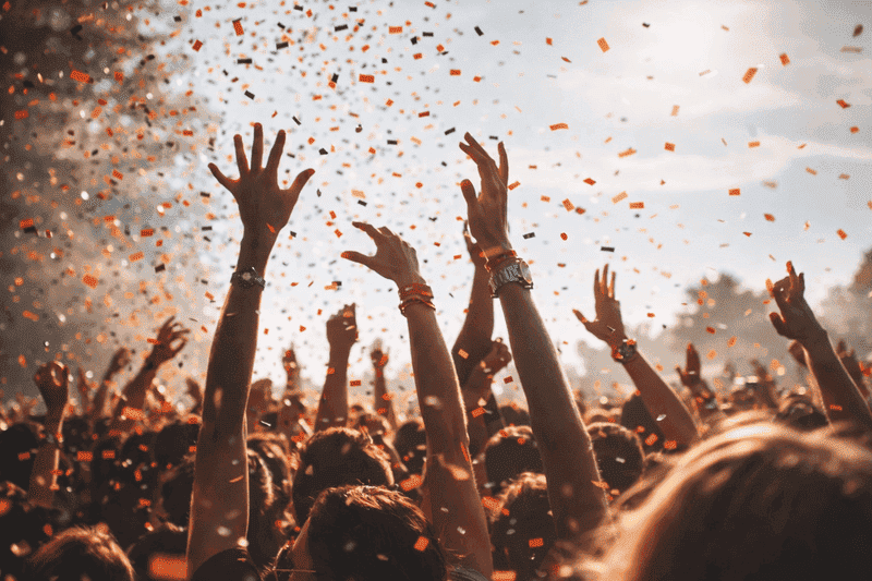 Ideias de fantasia sozinha para o Carnaval 3 festa com confetes e pessoas comemorando fantasia sozinha para o Carnaval