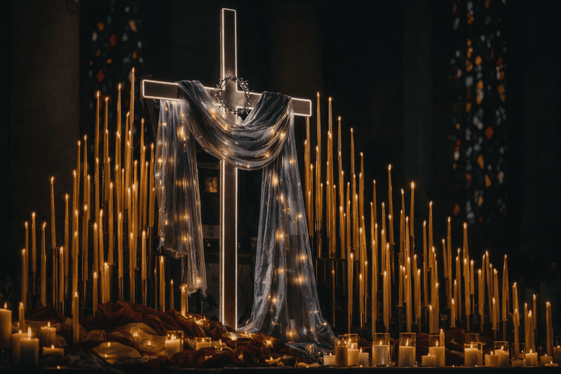 O que é a Quaresma e qual seu significado 2 Cruz com velas simbolizando o que é a Quaresma e qual seu significado na Igreja Católica