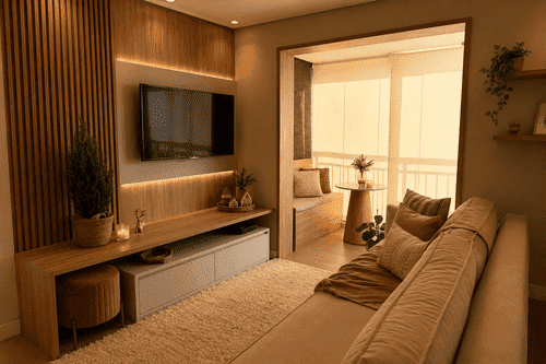 hábitos simples que deixam a casa aconchegante 2 Casa aconchegante com plantas, móveis organizados e decoração leve.